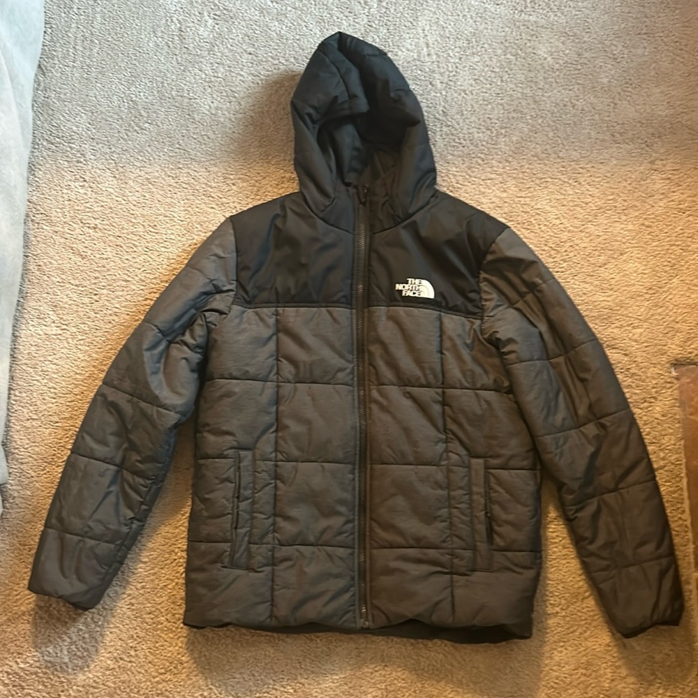 boys XL reversible gray north face coat